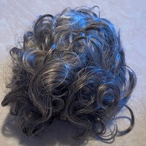 Curly Gray Wig Hairpiece with Combs New Old Stock
